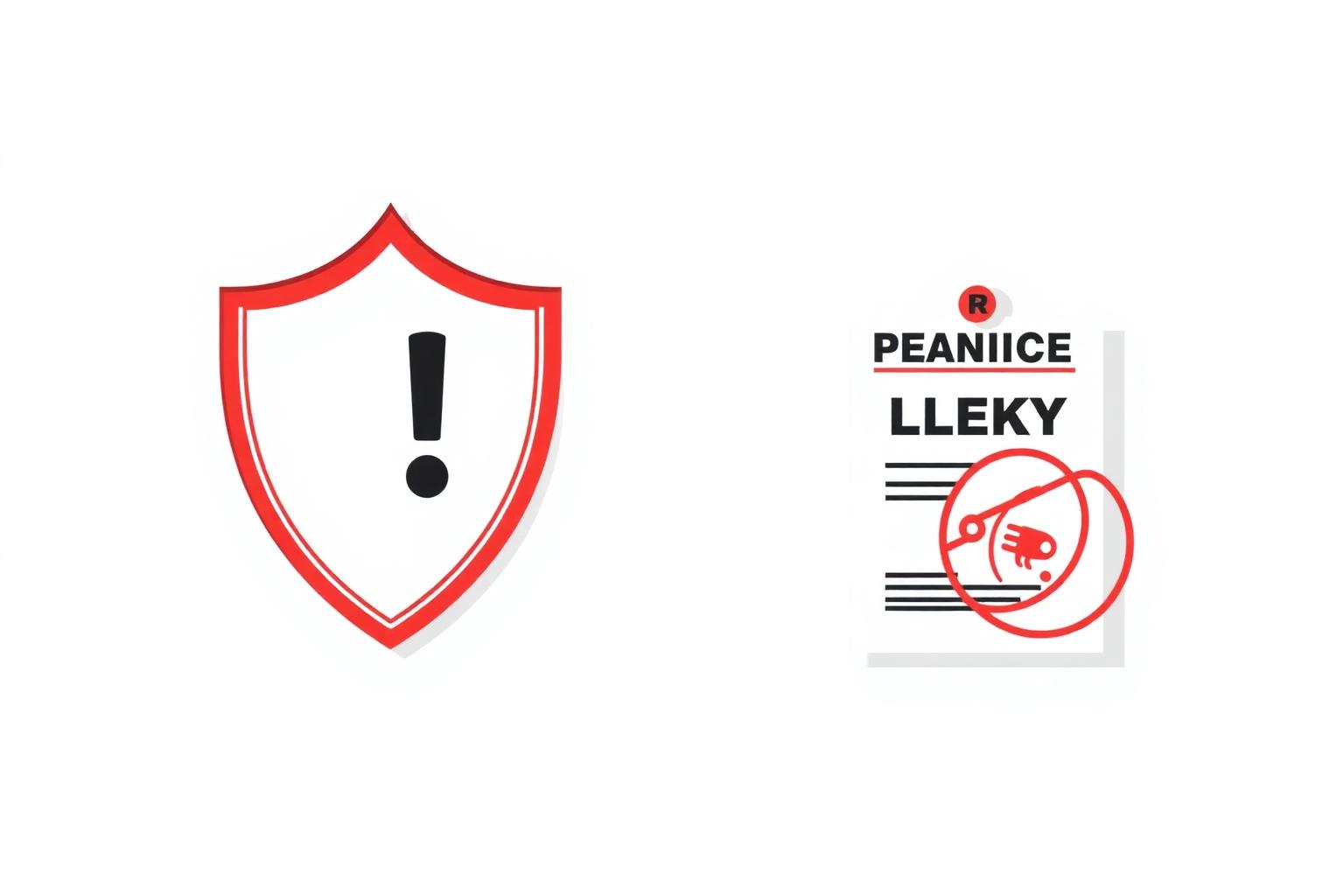 Caution shield beside a lek penalty notice for Albanian e-invoicing