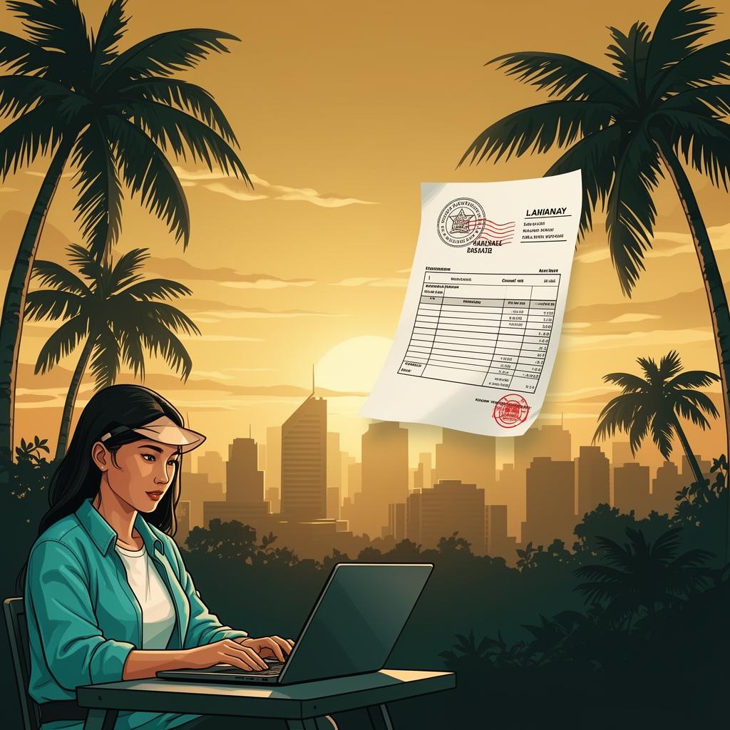 Filipino freelancer issuing a BIR-compliant Sales Invoice with TIN and VAT status statement