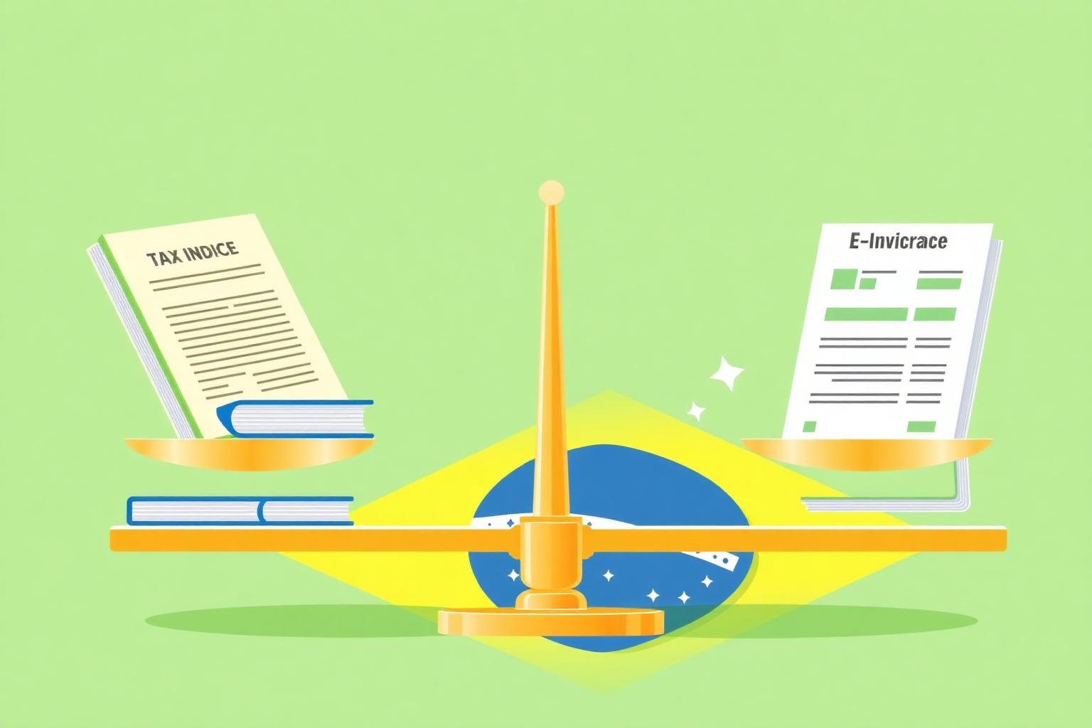 Editorial illustration of Brazil's upcoming tax reform impact for the brazil tax reform e invoicing impact guide
