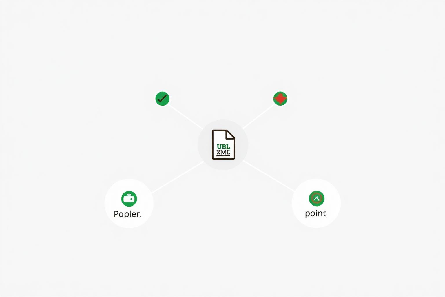 Peppol four-corner network with UBL XML document for Bulgaria