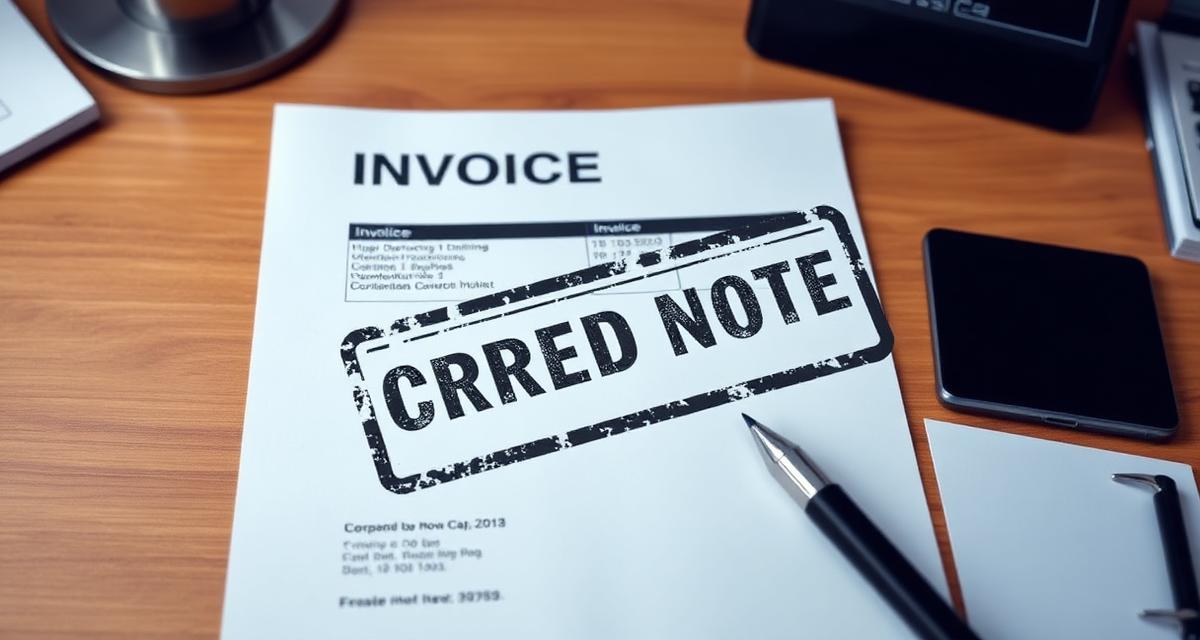 Credit note stamp on invoice for billing corrections