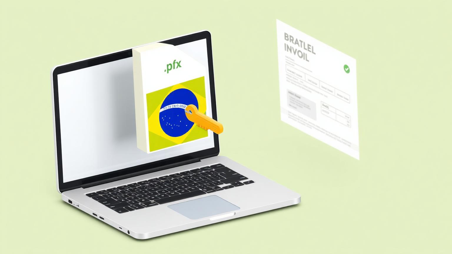 ICP-Brasil A1 certificate provisioning and NF-e signing flow