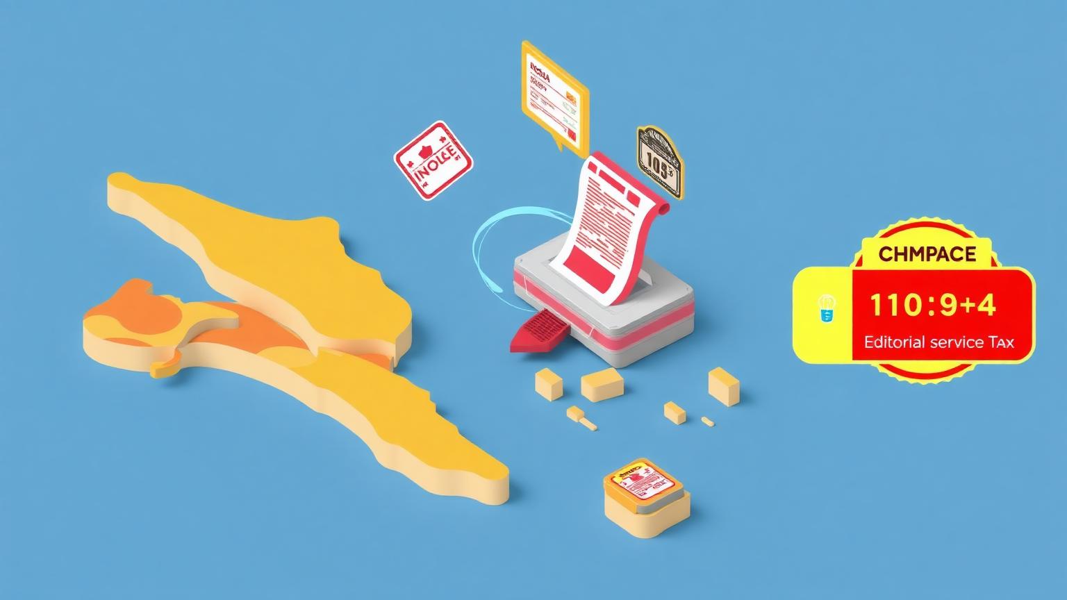 Editorial illustration of Malaysia's e-invoicing compliance workflow for the myinvois malaysia explained guide