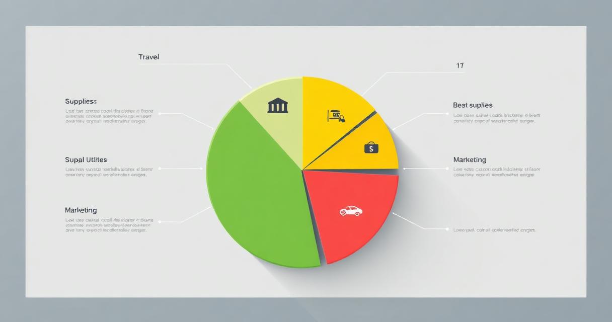 Colorful pie chart showing business expense categories