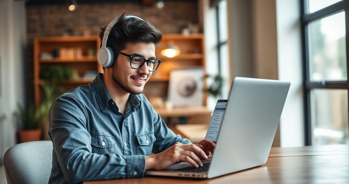 Freelancer searching for clients on laptop with job listings