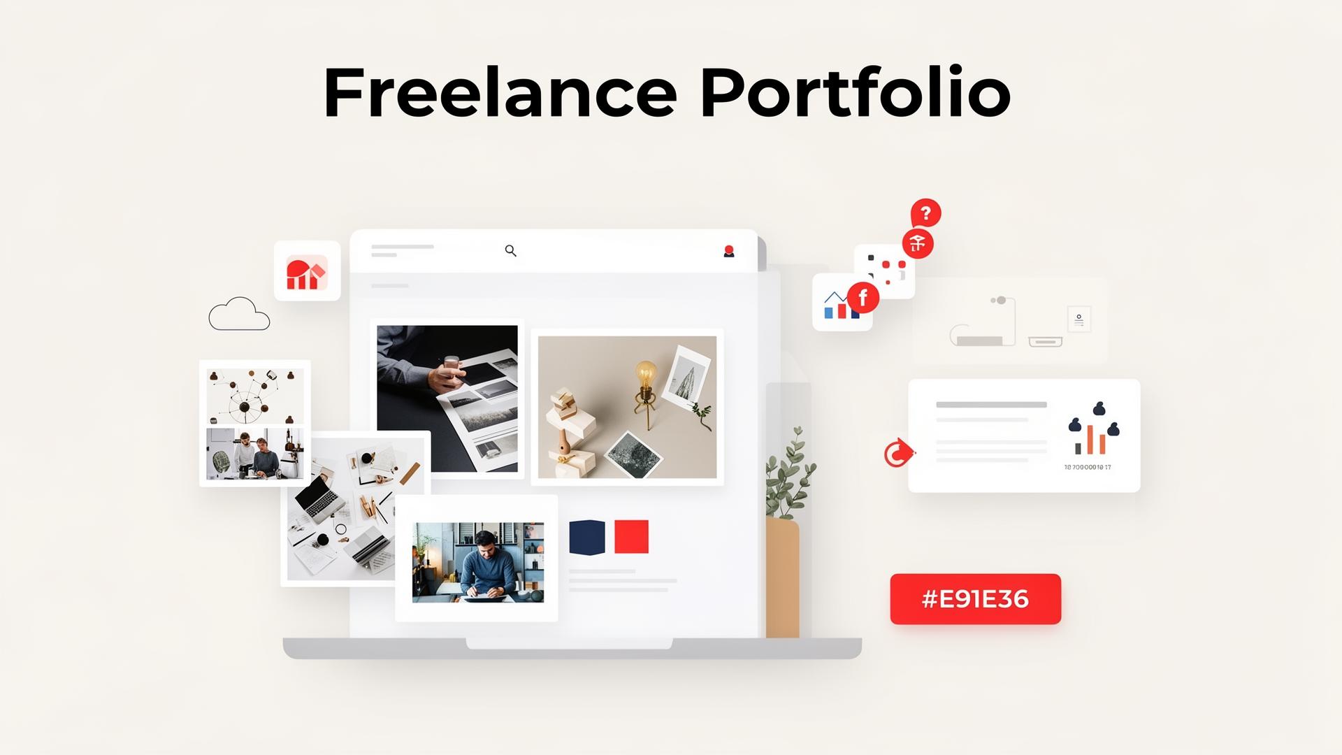 Freelancer building an online portfolio website