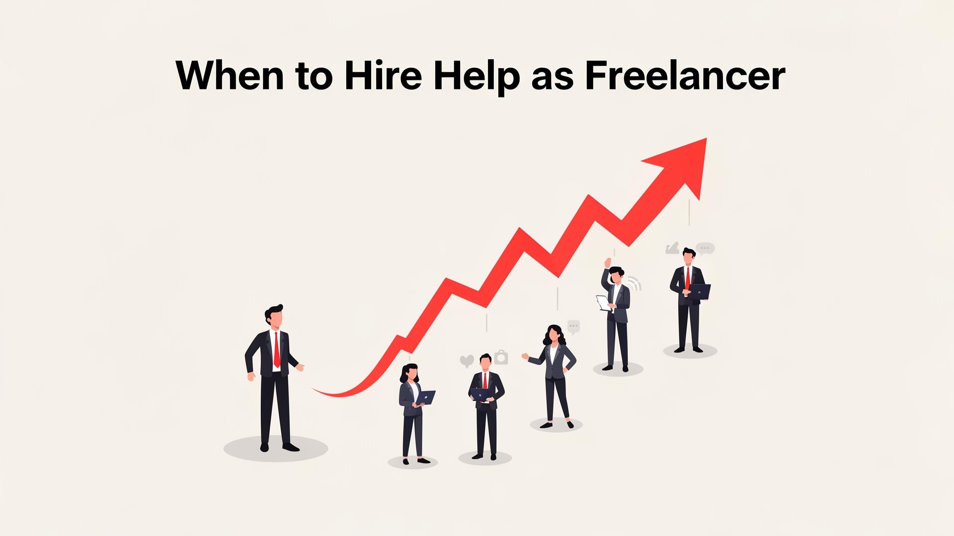 Freelancer delegating tasks to team members