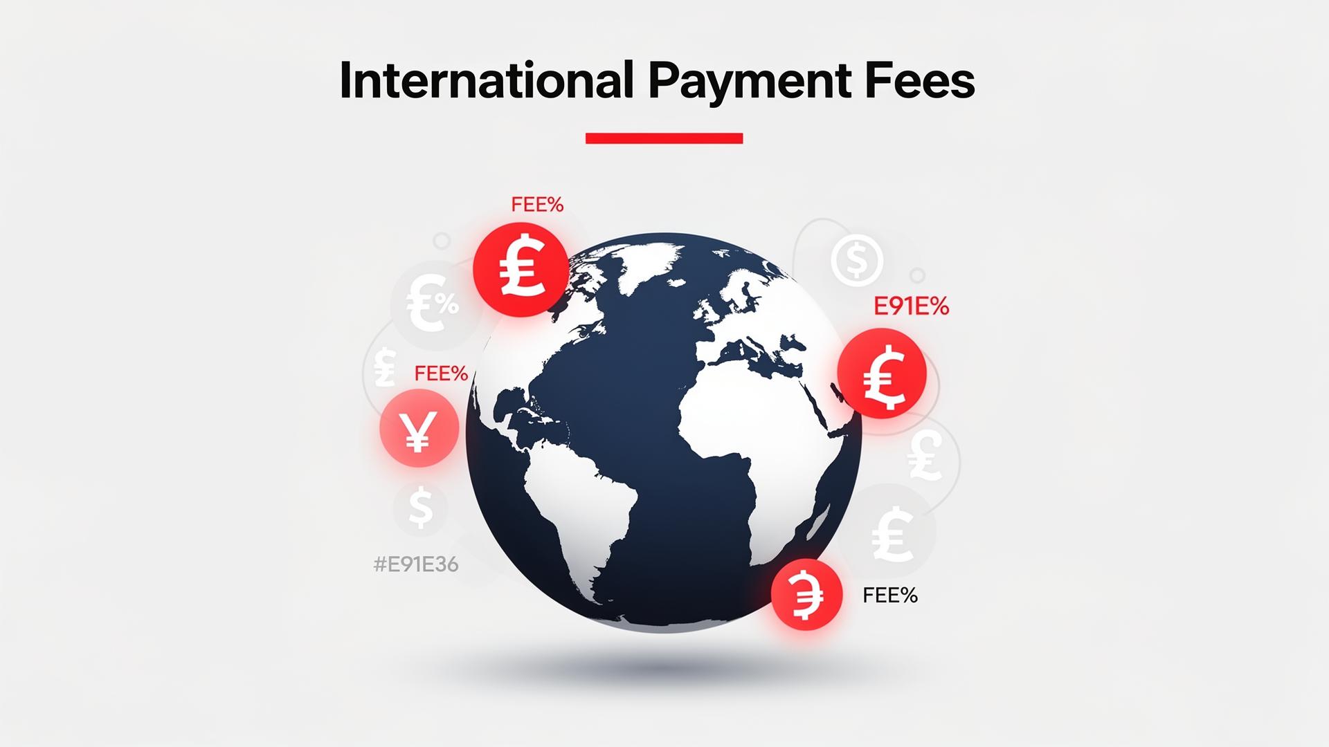 International payment fees breakdown with currency symbols