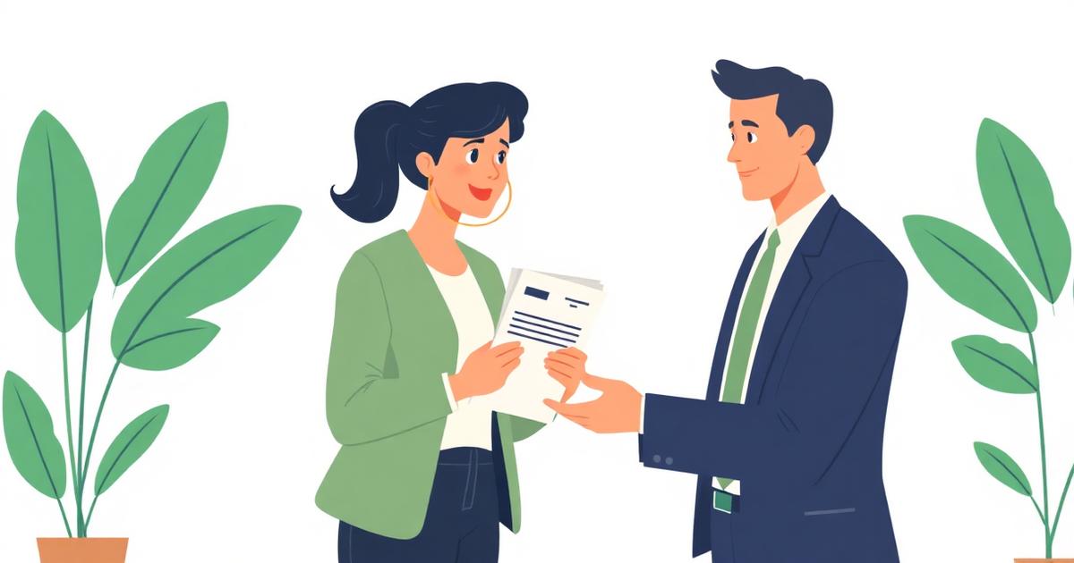 Self-employed person presenting paid invoices as proof of income to a lender