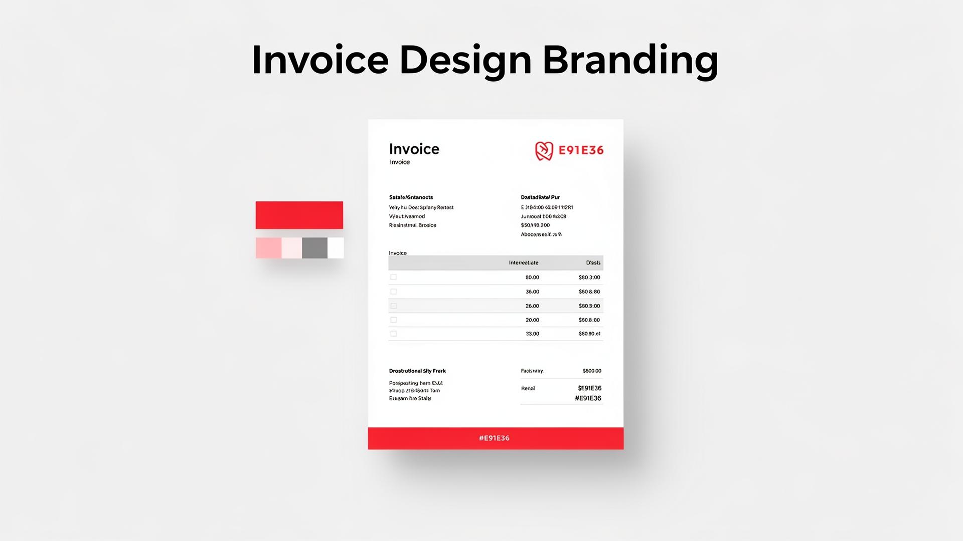 Professional invoice design with brand colours and logo