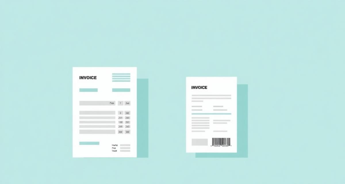 Side-by-side comparison of an invoice and a receipt document