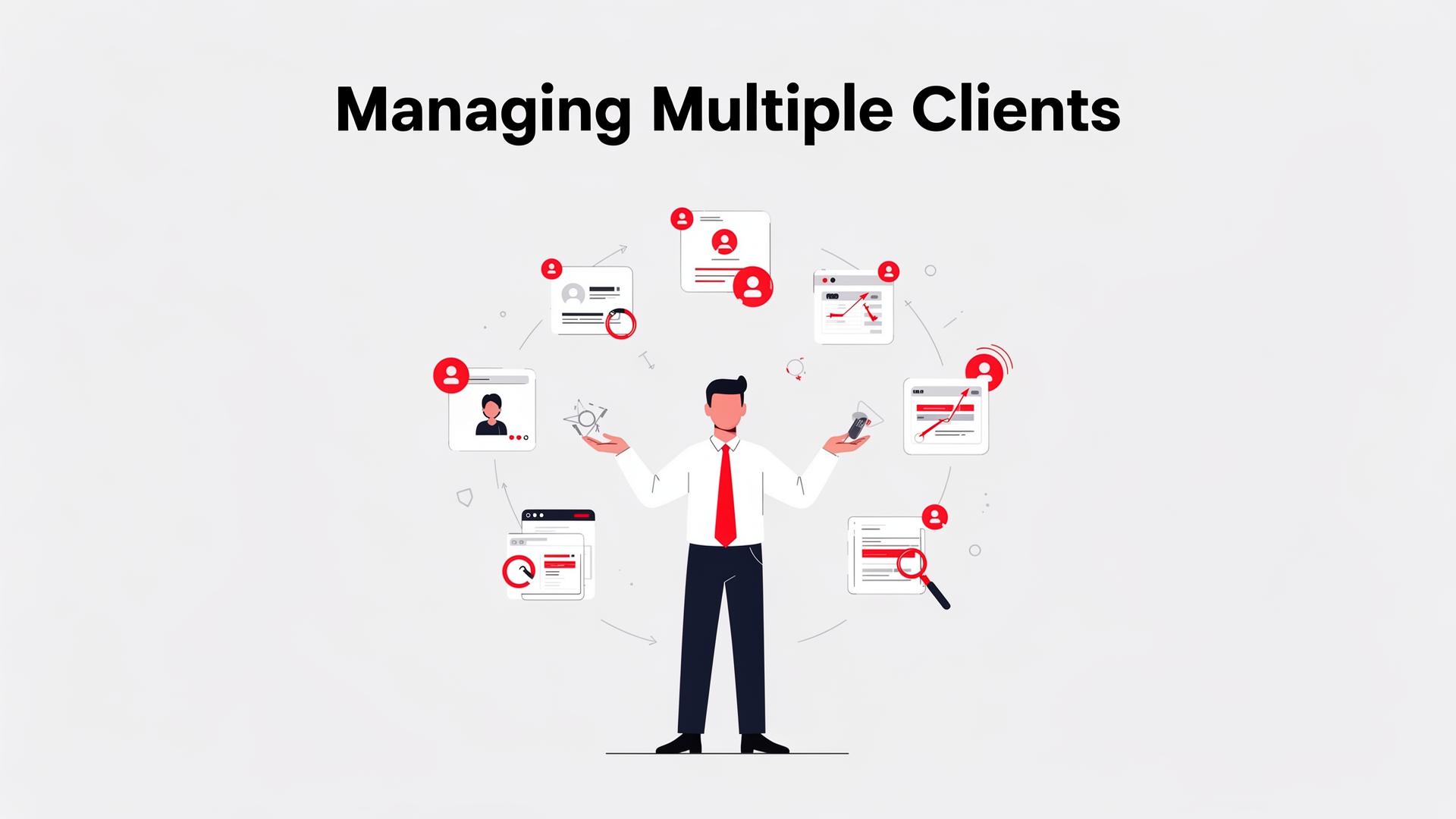 Freelancer managing multiple client projects on a dashboard