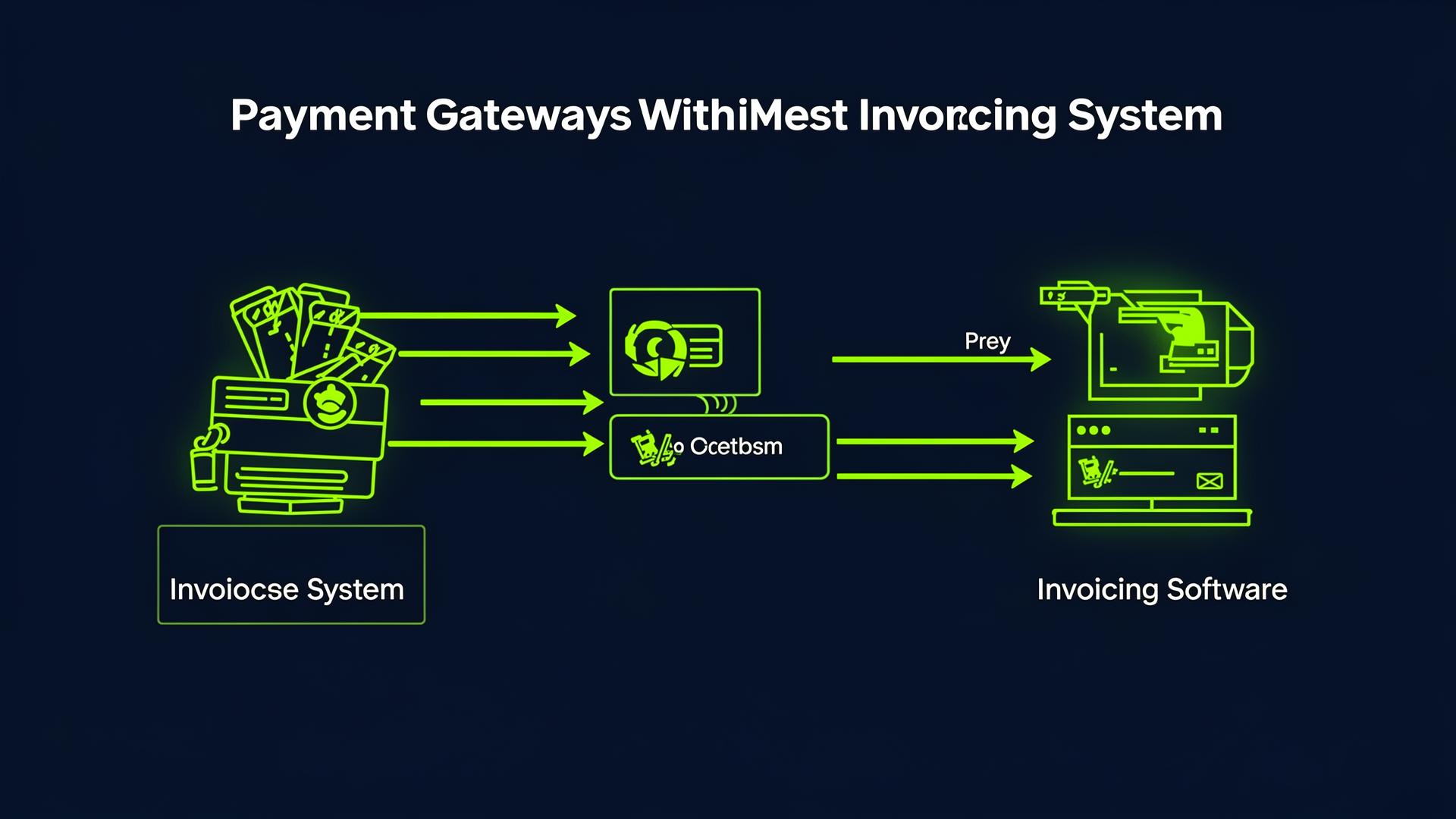 Payment gateway integration diagram with invoicing software