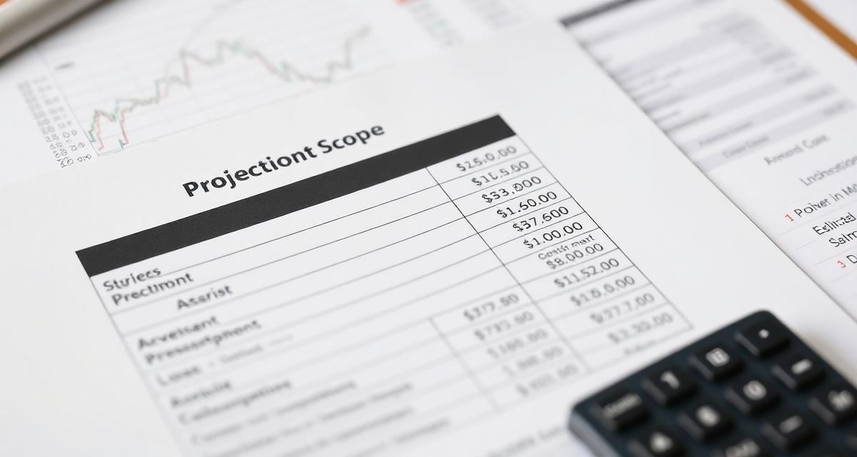 Project scope document with pricing calculations