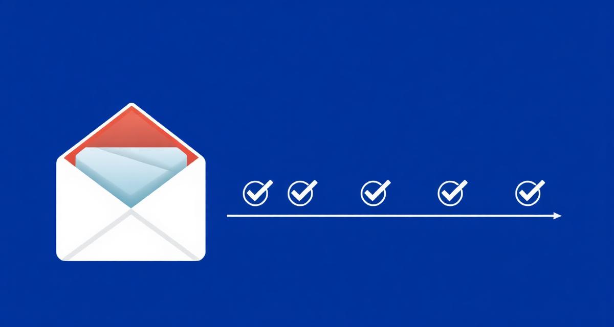 Email follow-up sequence with checkmarks timeline