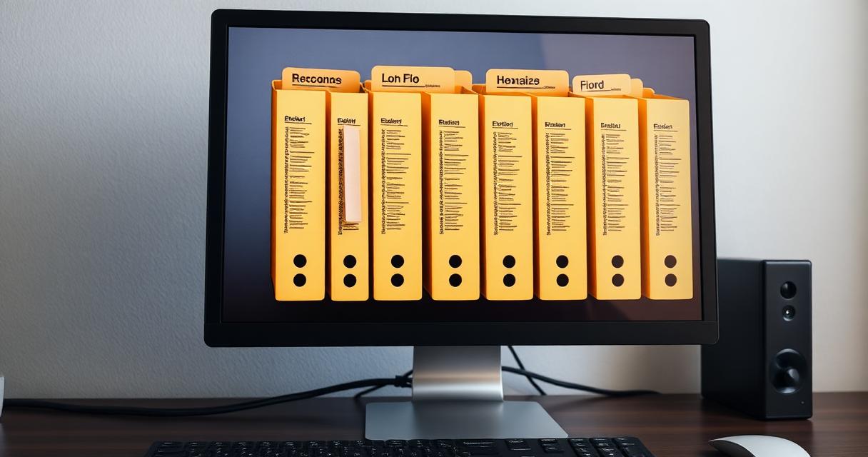 Organized digital file folders for business record keeping