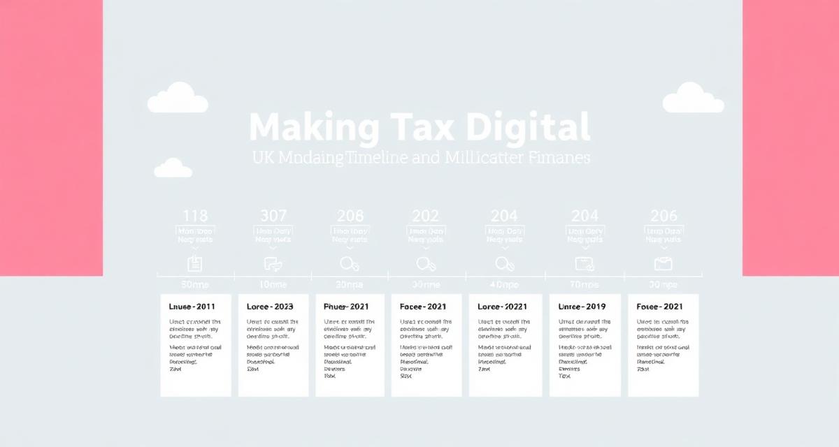 Editorial illustration of United Kingdom's e-invoicing compliance workflow for the uk making tax digital timeline guide