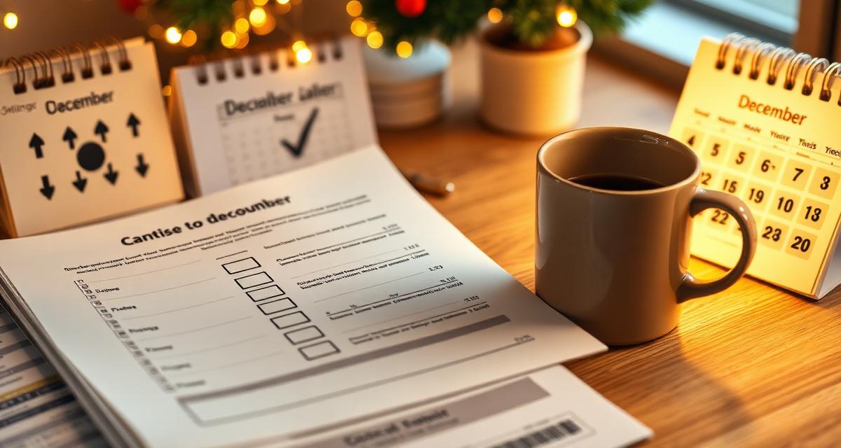 Small business owner completing year-end accounting checklist with financial reports